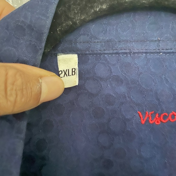 Visconti Navy Blure Long sleeve button down, Suze 2XL - Picture 2 of 6